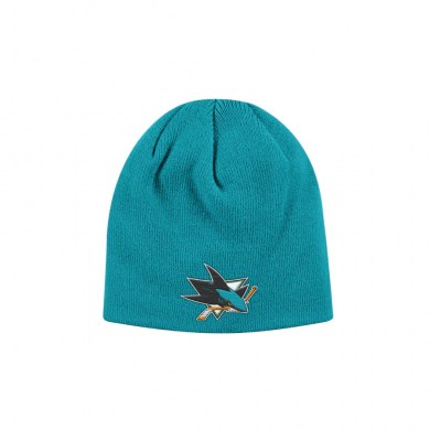 NHL, Zimná, čiapka, BASIC, BEANIE, CUFFLES, KNIT, SAN, JOSE, SHARKS, JR